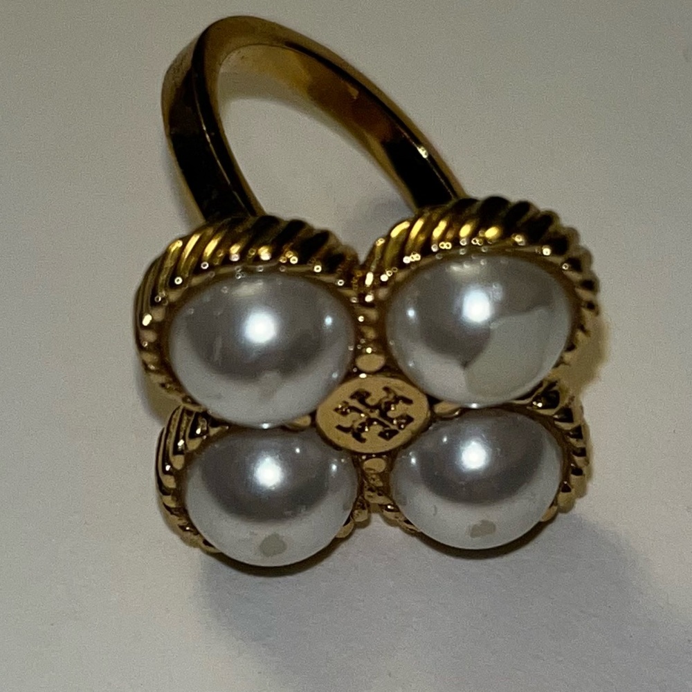 Tory Burch Gold and Pearl Ring